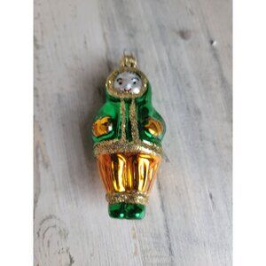 Czech Republic glass green Eskimo glitter child ornament Xmas